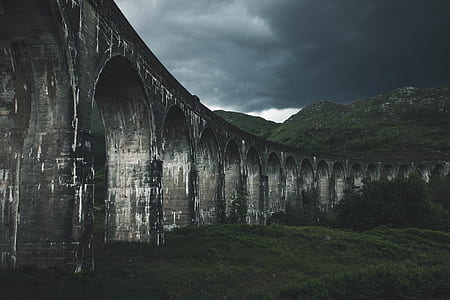 landscape photography of bridge near mountain thumbnail
