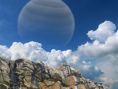 white and gray planet with clouds thumbnail