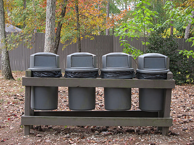 four gray trash bins thumbnail