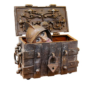 brown and black steel treasure chest toy thumbnail