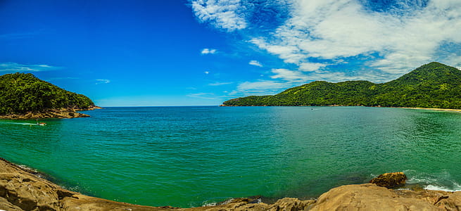 Landscape Photography of Body of Water and Green Mountain thumbnail