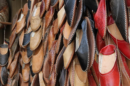 assorted-color leather flat shoes lot at daytime thumbnail