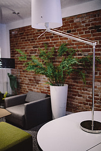 Modern office Interior with old vintage brick Wall thumbnail