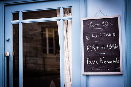 white and brown wooden chalk board menu thumbnail
