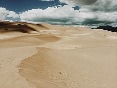 landscape, sand, clouds, desert thumbnail