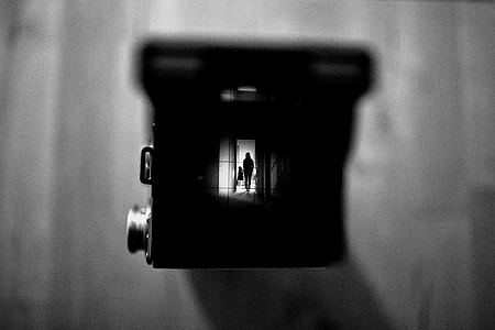 Bed, viewfinder, black and white, camera thumbnail