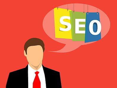 Illustration of man thinking about SEO and the business of search engine marketing. thumbnail