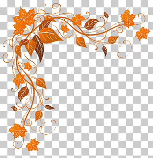 Autumn leaf color Stock photography , Transparent Autumn Decoration , orange leaves frame PNG clipart