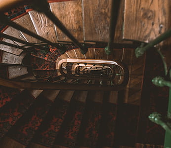 stairs, spiral, steps, wooden thumbnail