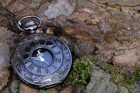black pocket watch on stone thumbnail