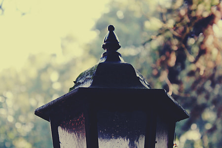 selective focus photography of black street lamp thumbnail