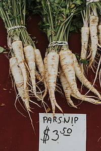 Parsnips on Red Surface thumbnail