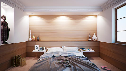 turned on bed wall lights thumbnail