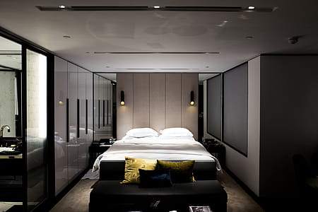 Bed With White Bed Sheet and Pillowcase Set thumbnail