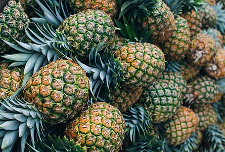 focus photo of pile of pineapple fruits thumbnail