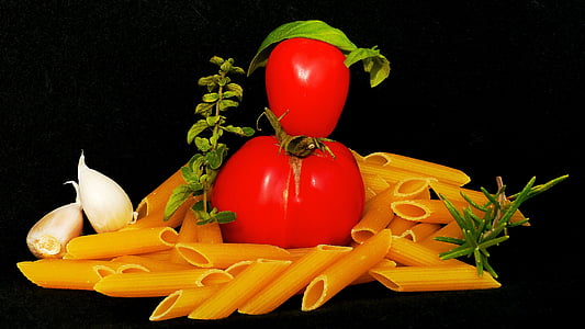 tomatoes on penne noodles thumbnail