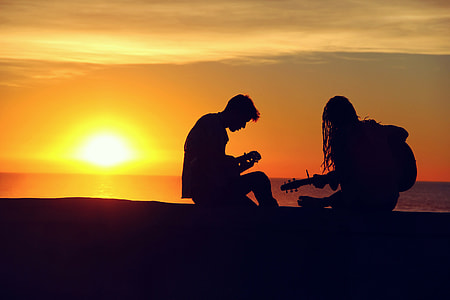 A couple at sunset thumbnail