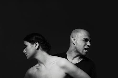 grayscale photo of man and woman thumbnail