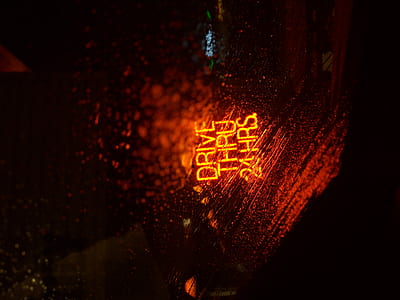 drive thru 24 hrs. neon signage thumbnail