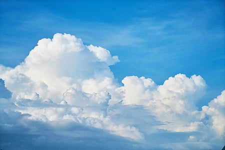 white clouds and clear blue sky thumbnail