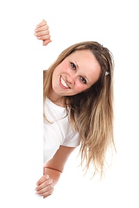 woman wearing white crew-neck t-shirt thumbnail