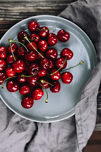 Fresh Cherries on a simple plate thumbnail