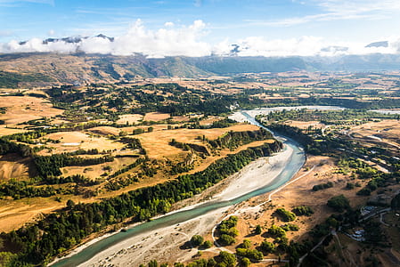 aerial photo of river near trees thumbnail