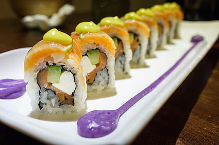 sushi dish on white ceramic plate thumbnail