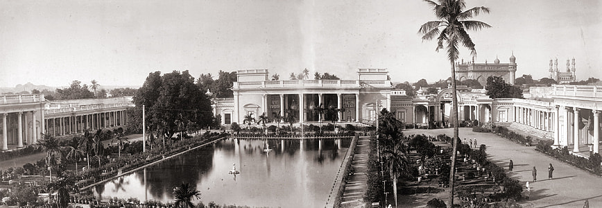 Panoramic view of the Chaumhalla Palace at Hyderabad, India thumbnail