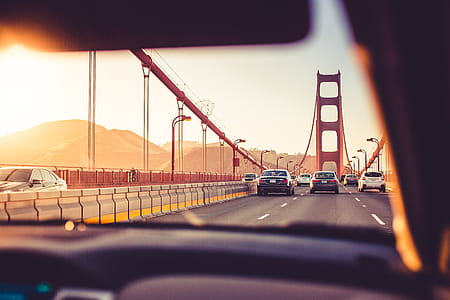 Driving Over The Golden Gate Bridge in Sunset thumbnail