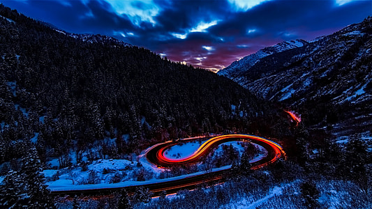 aerial timelapse photography at night thumbnail