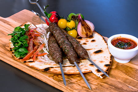 cooked food serve on brown block thumbnail
