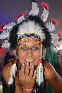 woman wearing feather costume thumbnail