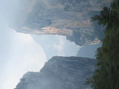landscape, nature, mountain, fog thumbnail