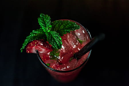 glass filled with strawberry juice thumbnail