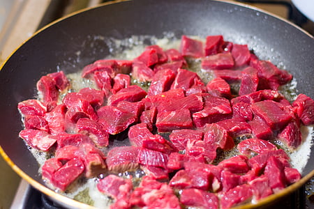 pan seared meat on frying pan thumbnail