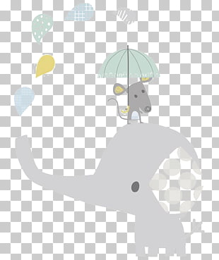 Elephant Infant Child Hathi Jr. Illustration, Cartoon baby elephant, rat on top of elephant holding umbrella illustration PNG clipart