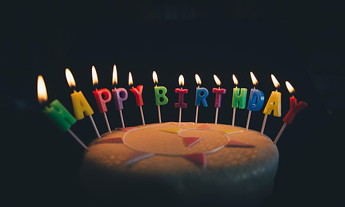 Happy Birthday Candles on Cake image thumbnail