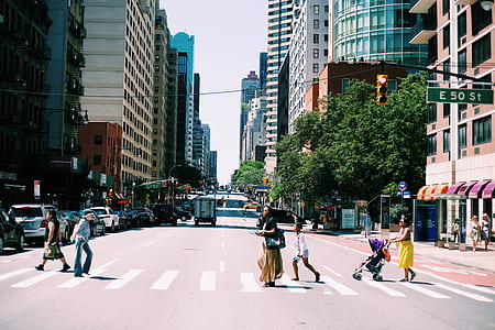 people crossing pedestrian lane thumbnail