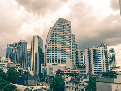 city, clouds, street, skyline thumbnail