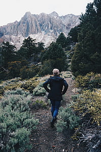 person walking near grasses thumbnail