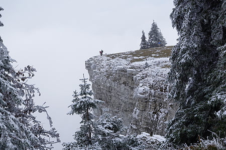 person standing on mountain cliff thumbnail