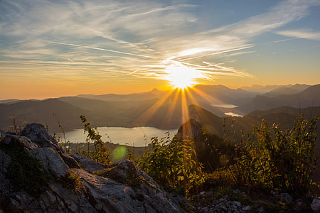 Sunset Over the Mountains landscape in Salzburg, Austria thumbnail