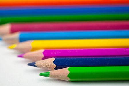 Macro shot of coloured art pencils thumbnail