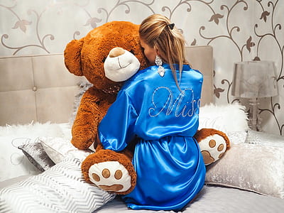 person, woman, girl, bed thumbnail