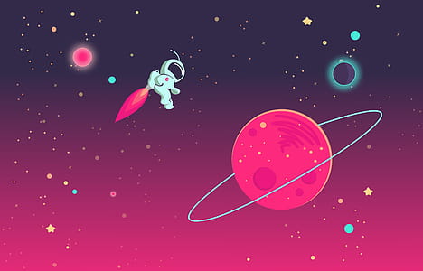 Cartoon Astronaut Playing in Outer Space thumbnail