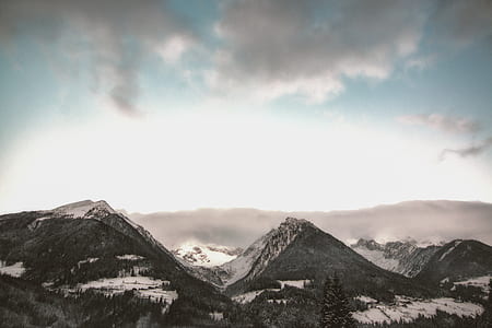 gray mountain under blue clouds thumbnail