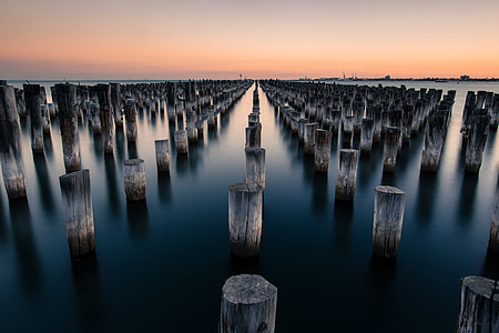 Port of Melbourne at Dusk, Victoria, Australia thumbnail