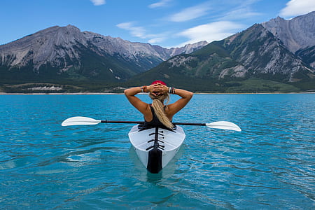 woman on white kayak thumbnail