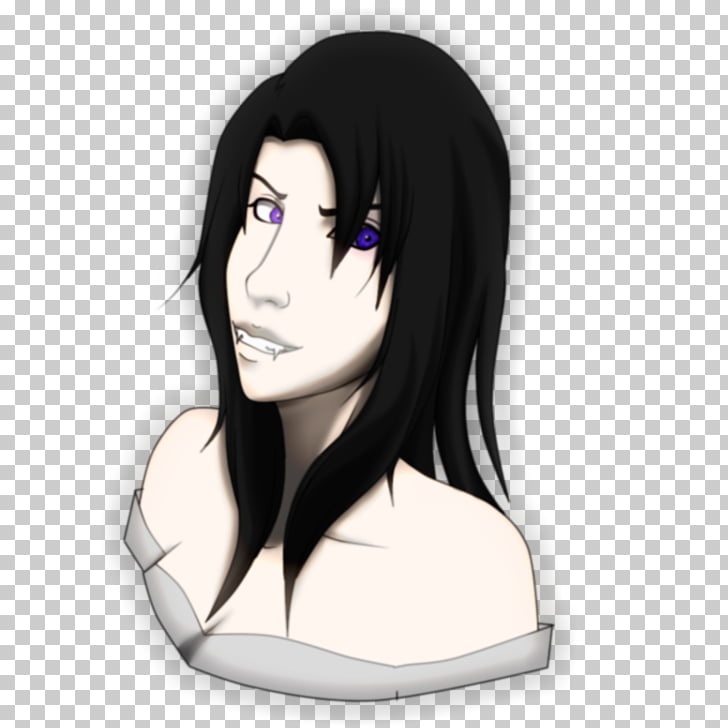 Black Hair Hime Cut Hair Coloring Long Hair Anime Vampire Png